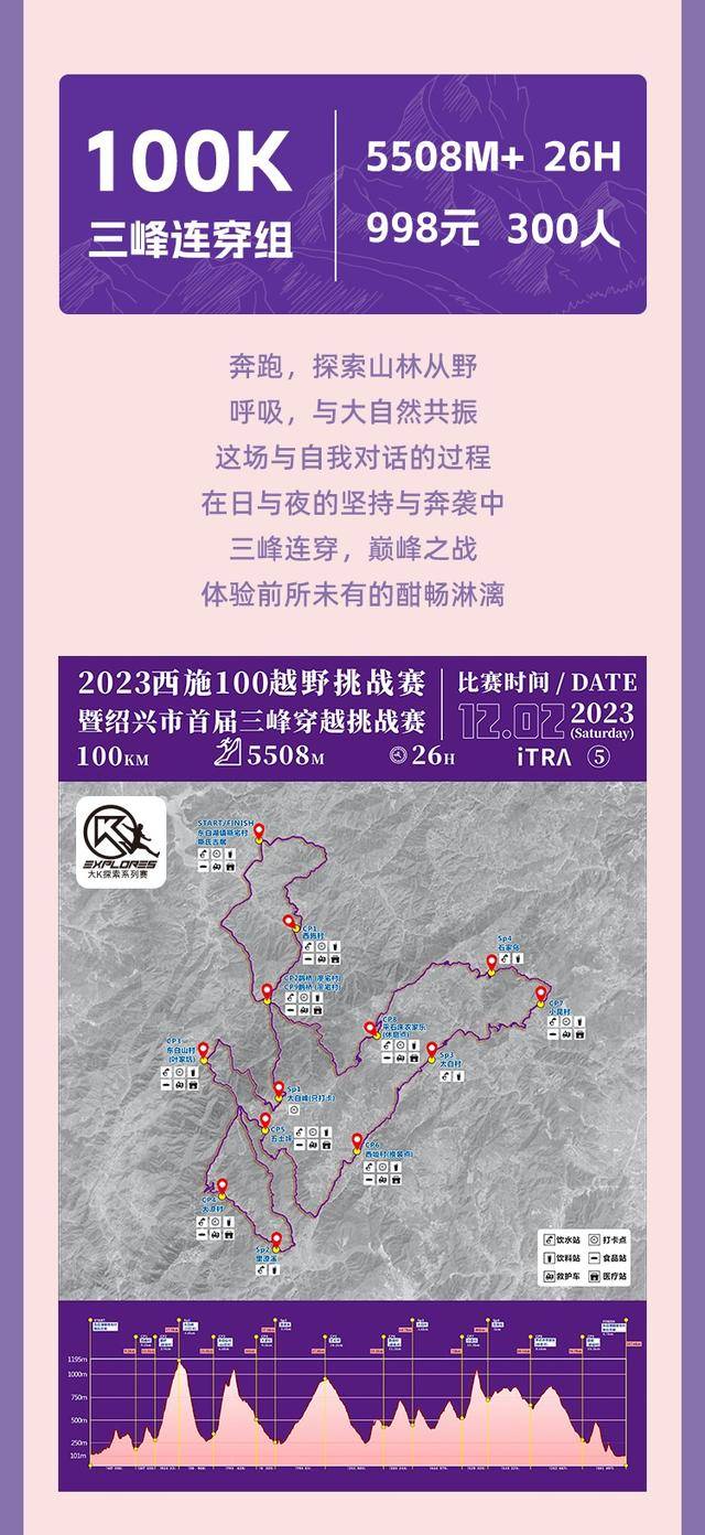 2023绍兴首届三峰越野挑战赛"西施100越野"12月2日开跑,报名截止11月1日(图23)